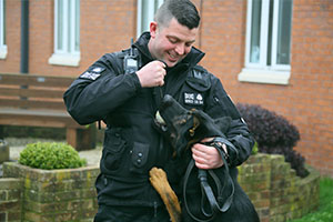 HMP Lowdham Grange - Peter Chojnacki, prison dog handler, and Rory