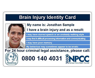 The Headway brain injury ID card