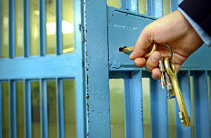 Man locking a prison